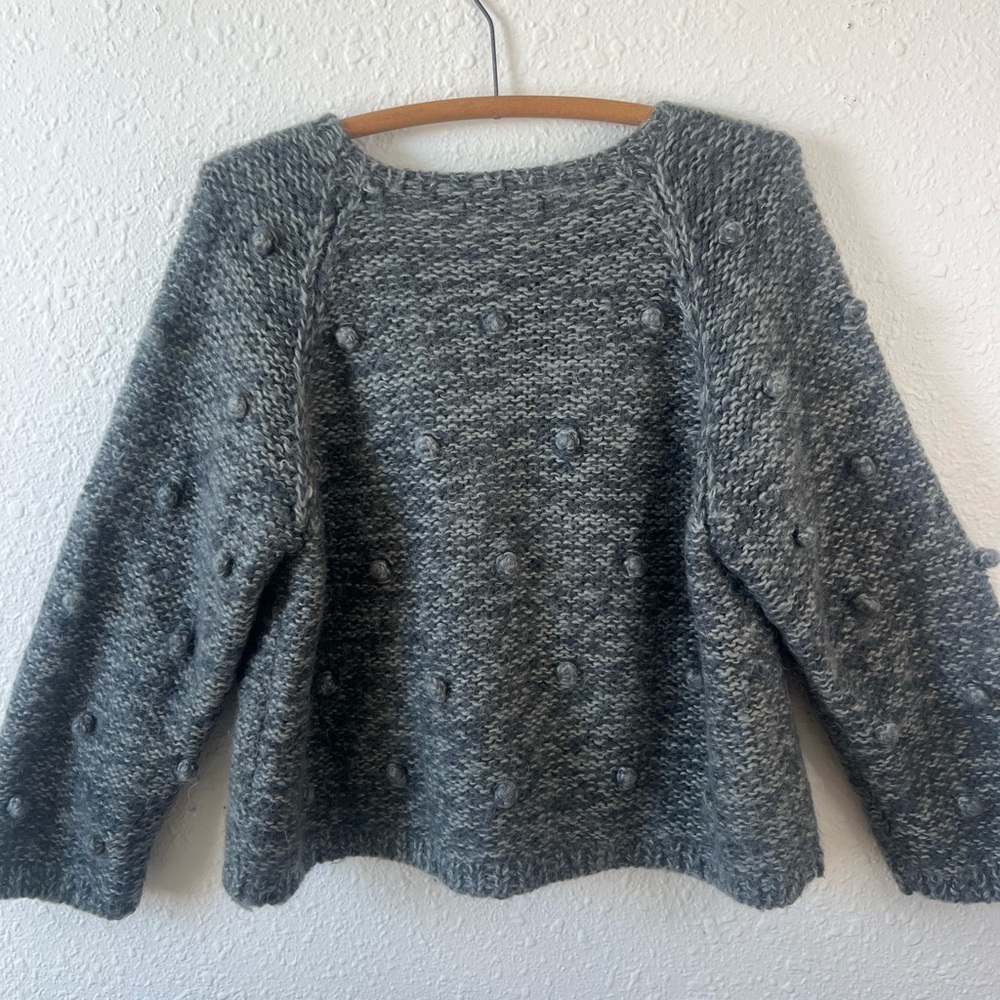 Hunters Run Gray Wool Blend Bobble Knit Sweater M - Picture 4 of 4